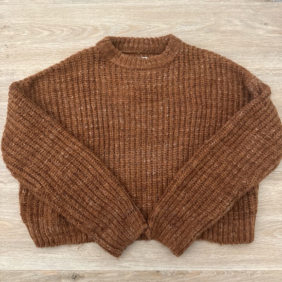 OAK + FORT Sweaters - Oak & Fort Cozy Rib-Knit Crewneck Sweater - Rust Small